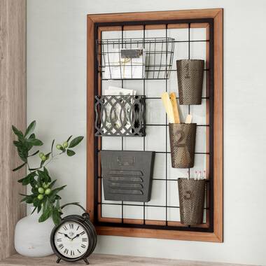 Wall organizer with baskets best sale and hooks